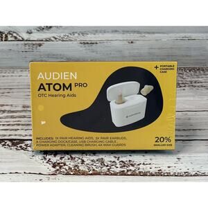 NEW SEALED Hearing Aids Audien Atom PRO Wireless Portable Charging Case